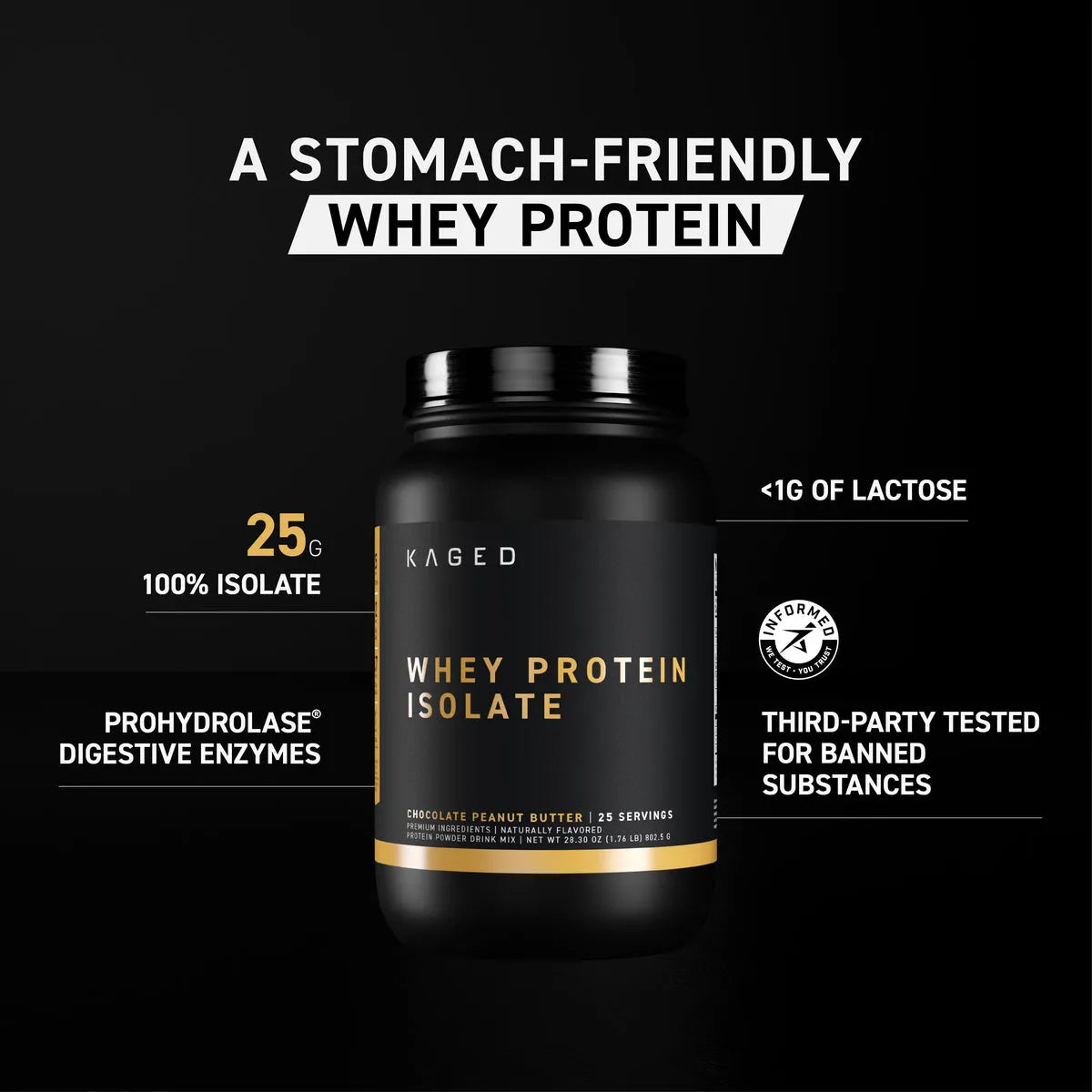 Kaged Whey Protein Isolate - 1.8 Lbs