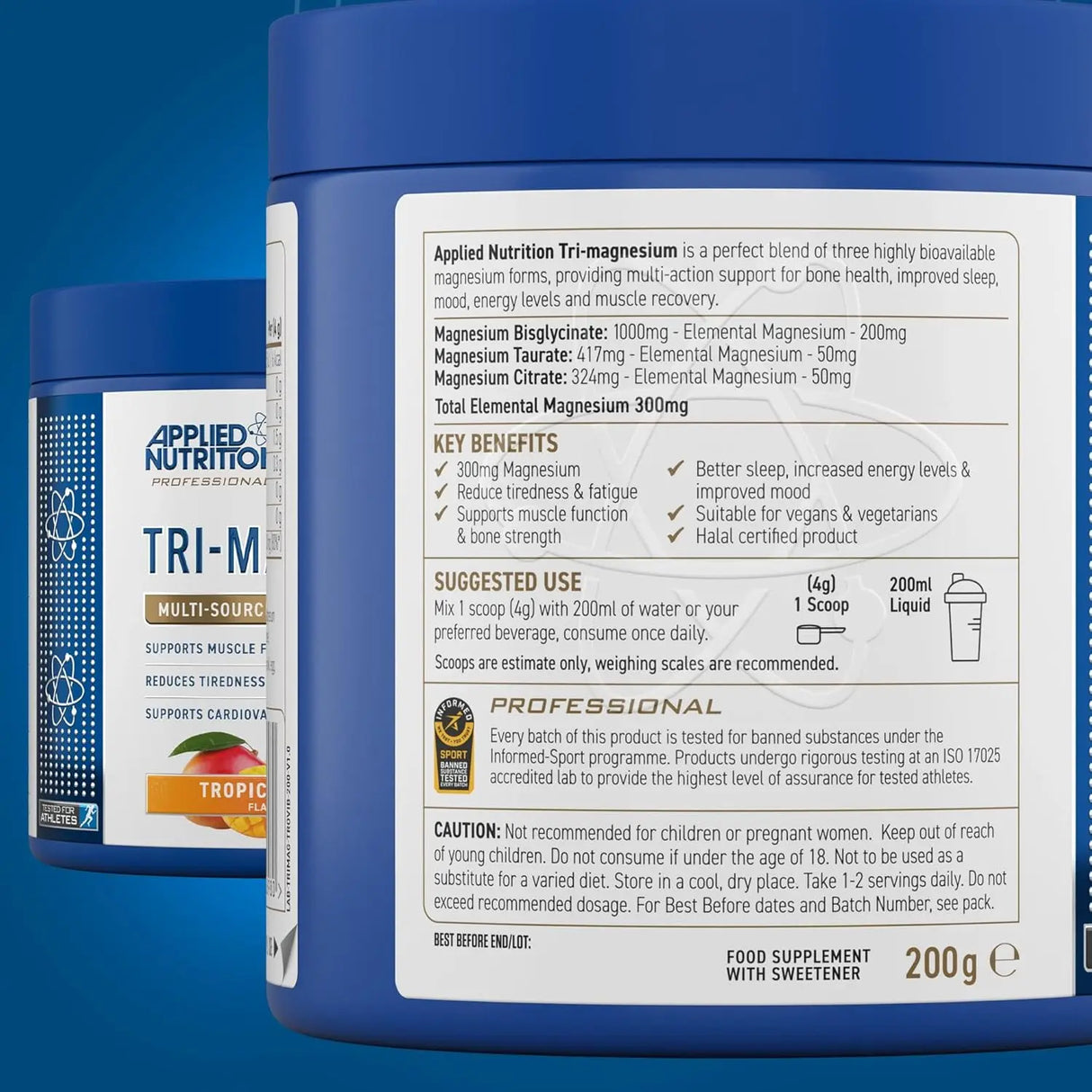 Applied Nutrition Tri-Magnesium | Multi-Source Magnesium | 200g (50 Servings)