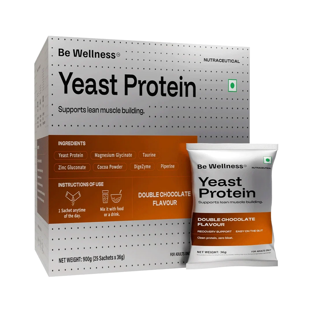 BE Wellness Yeast Protein Powder | Double Chocolate | Magnesium, Taurine & Zinc | 900g (25 Servings)