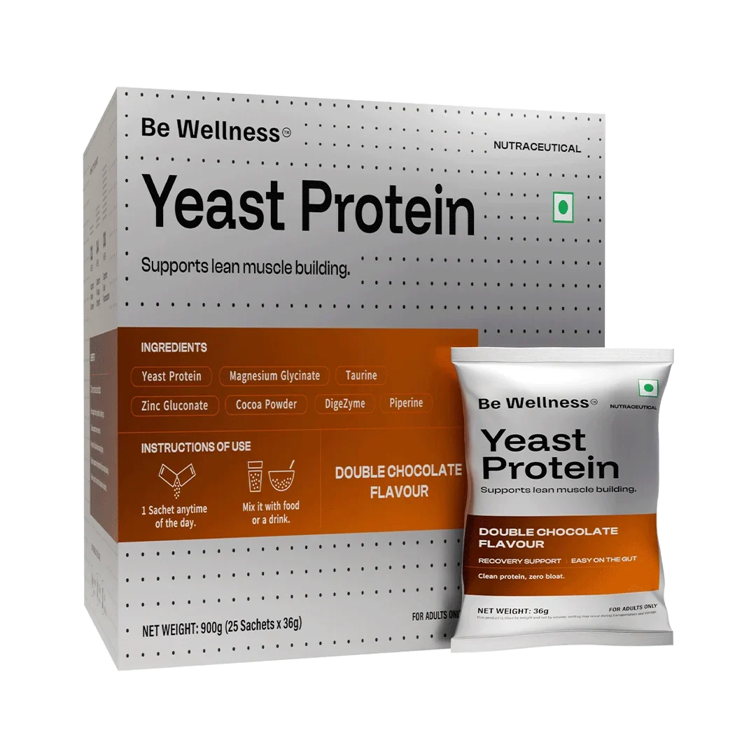 BE Wellness Yeast Protein Powder | Double Chocolate | Magnesium, Taurine & Zinc | 900g (25 Servings)