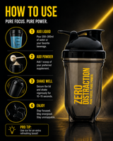 Gayor Essentials Zero Distraction Gym Shaker Bottle | 500ml | Black Yellow
