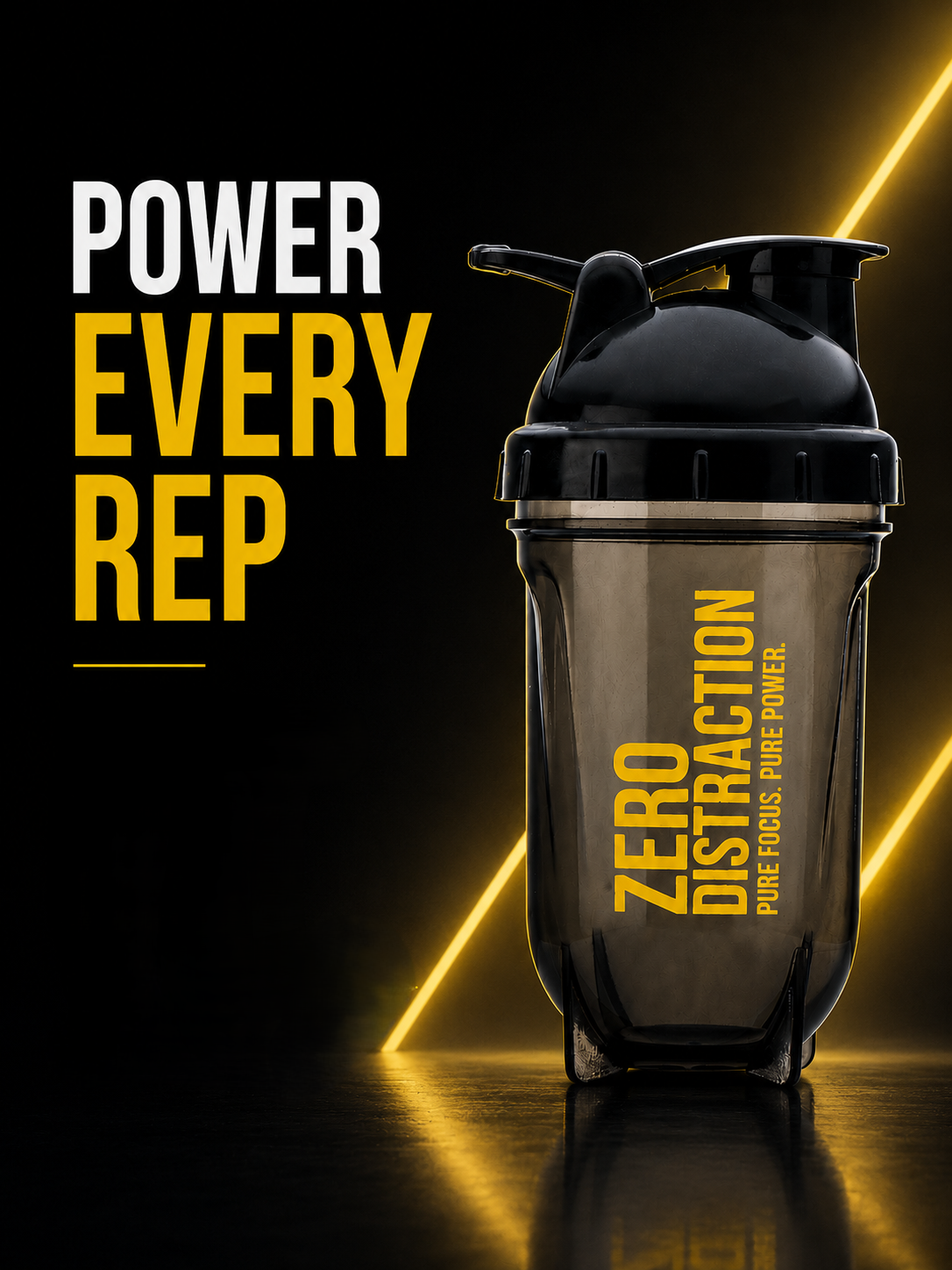 Gayor Essentials Zero Distraction Gym Shaker Bottle | 500ml | Black Yellow
