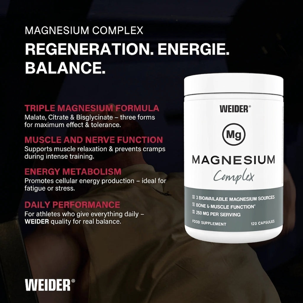 Weider Magnesium Capsules | 250mg per Serving | 120 Count