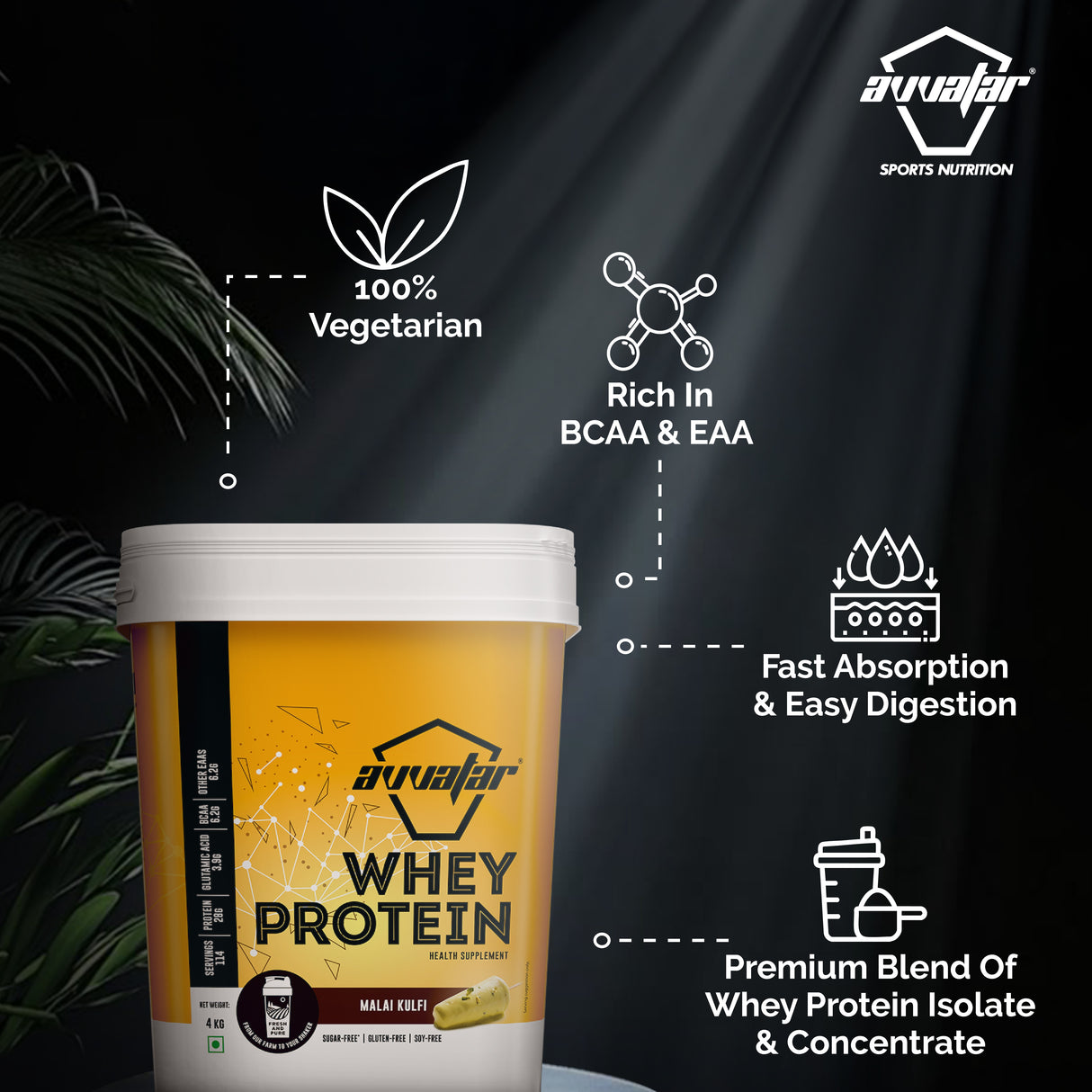 Avvatar Whey Protein Powder - 4 Kg