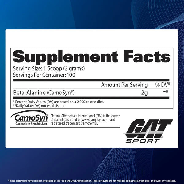 GAT Beta-Alanine, 100 Servings - 200 Gm