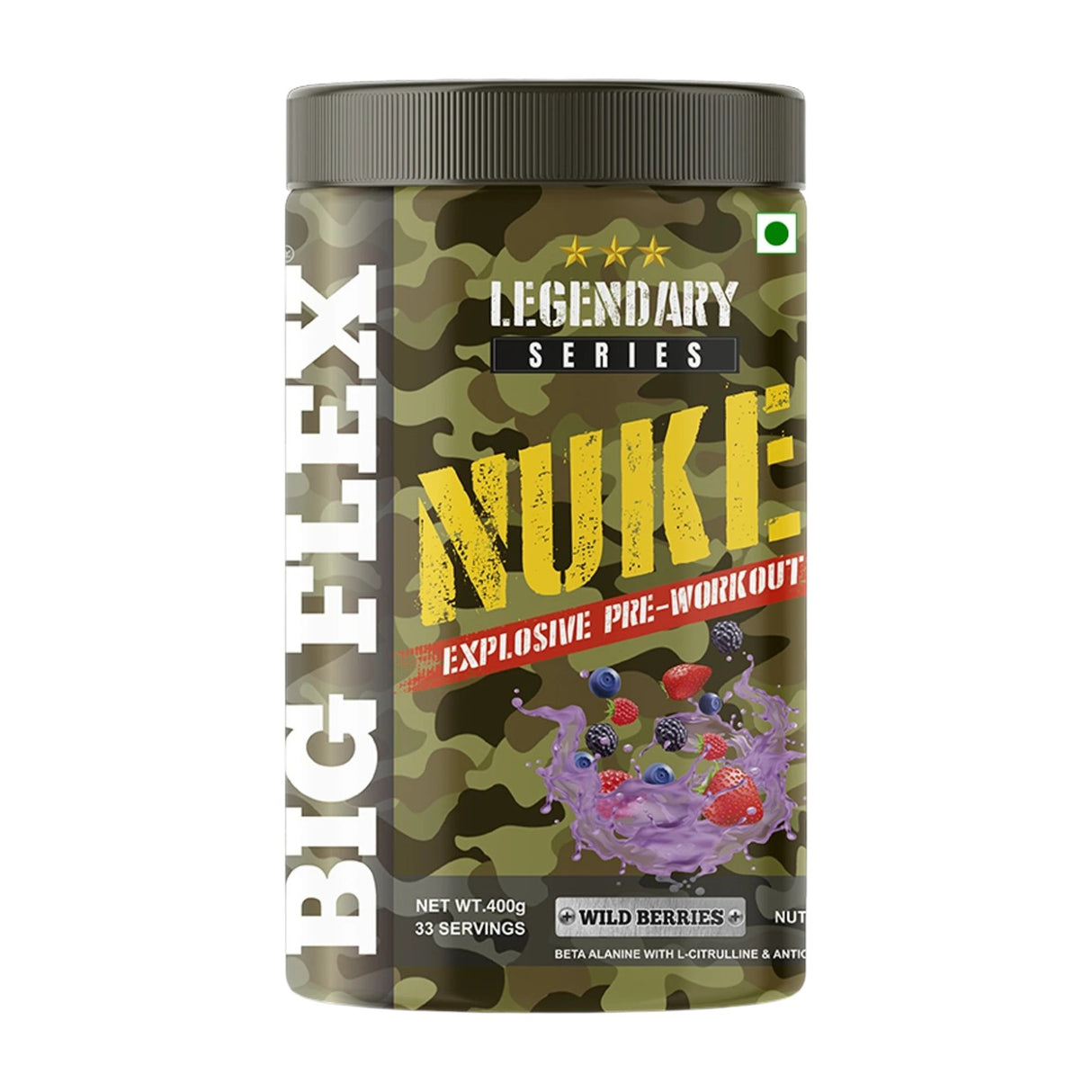 Bigflex Nuke Pre-Workout Powder | Energy & Workout Support | 400g (33 Servings)