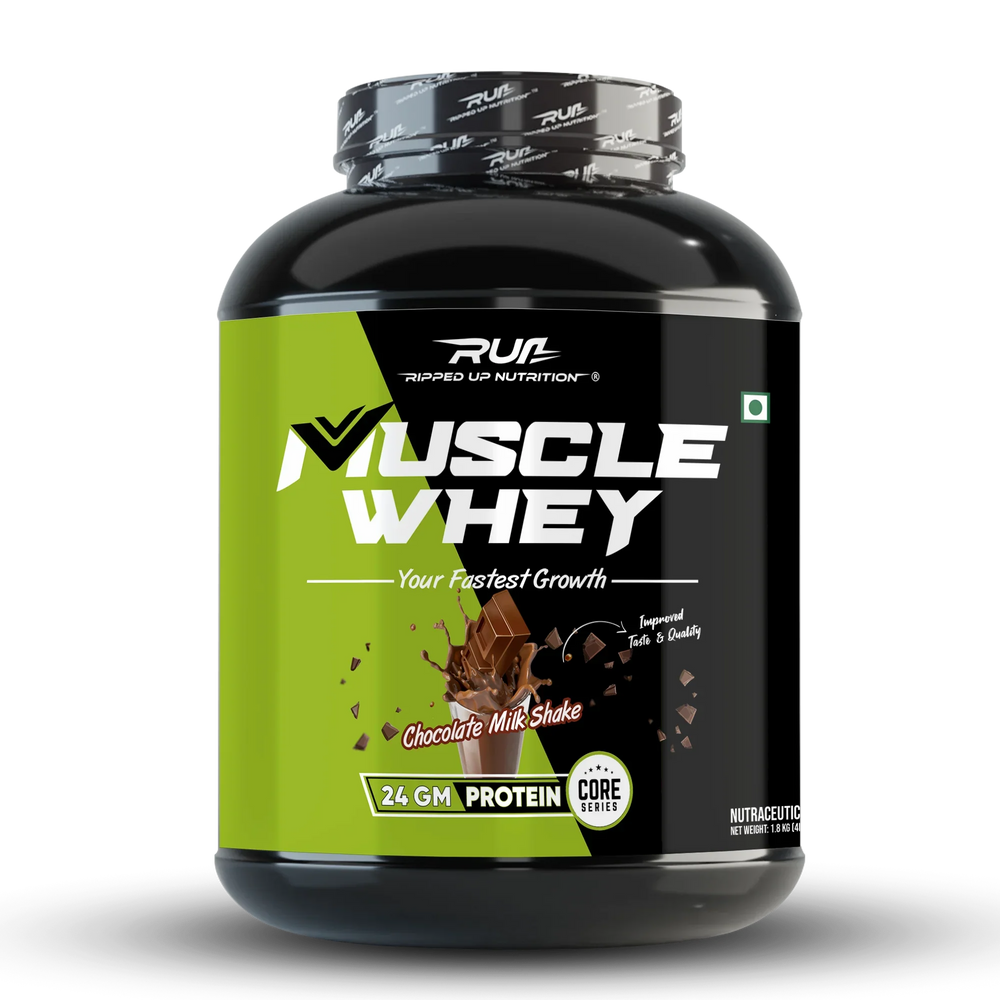 Ripped Up Nutrition Muscle Whey | 24g Protein, Low Carb Formula | 1.8 Kg, 50 Servings