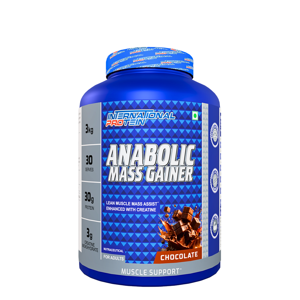 International Protein Anabolic Mass Gainer 3kg | 30g Protein | 3g Creatine | 30 Servings