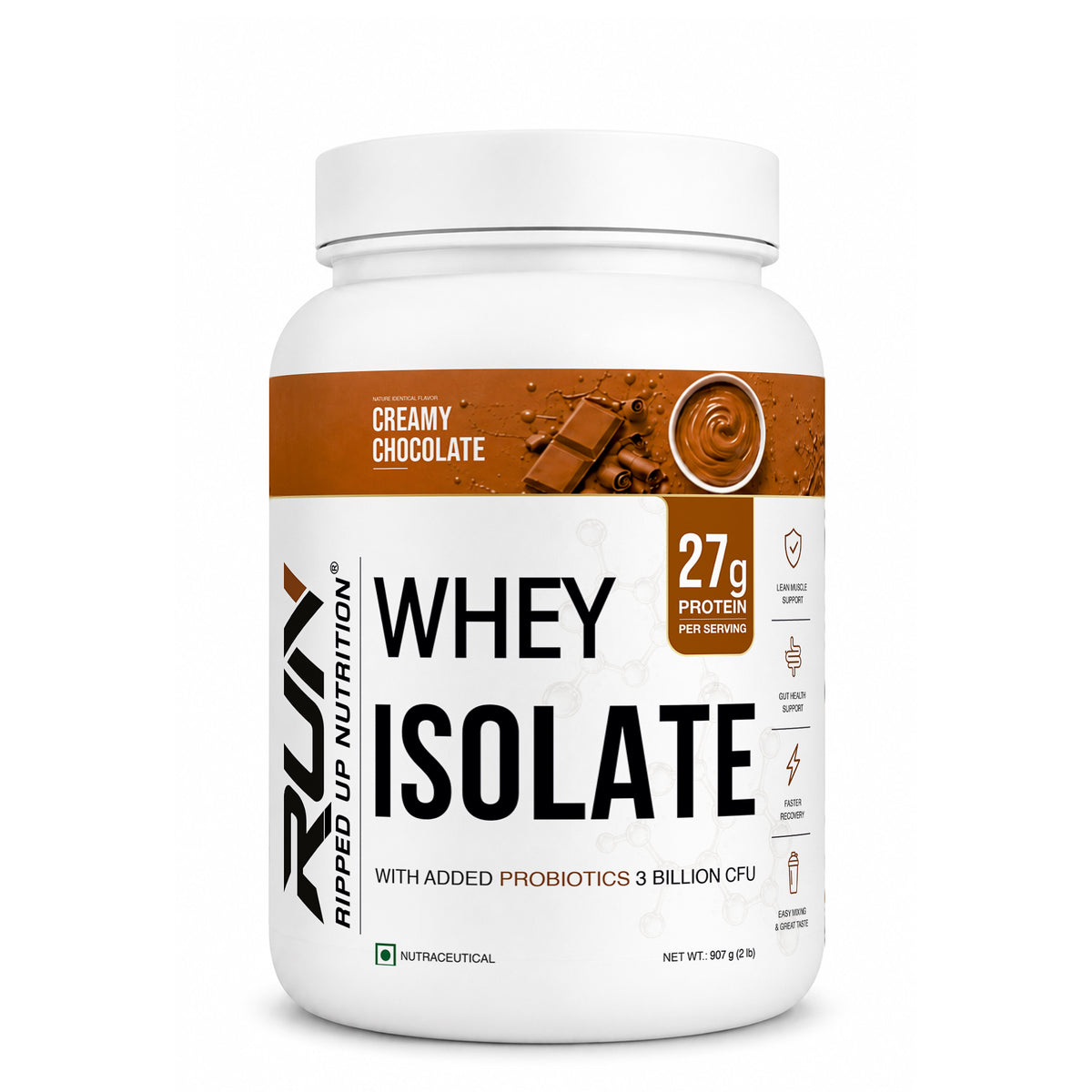 Ripped Up Nutrition Whey Protein Isolate | 27g Protein, Low Carb & Fat | 907g, 30 Servings