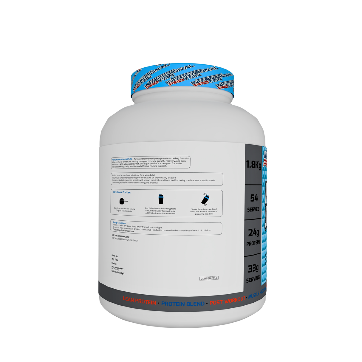 International Protein Synergy Whey Protein Powder 1.8kg | 24g Protein | 54 Servings