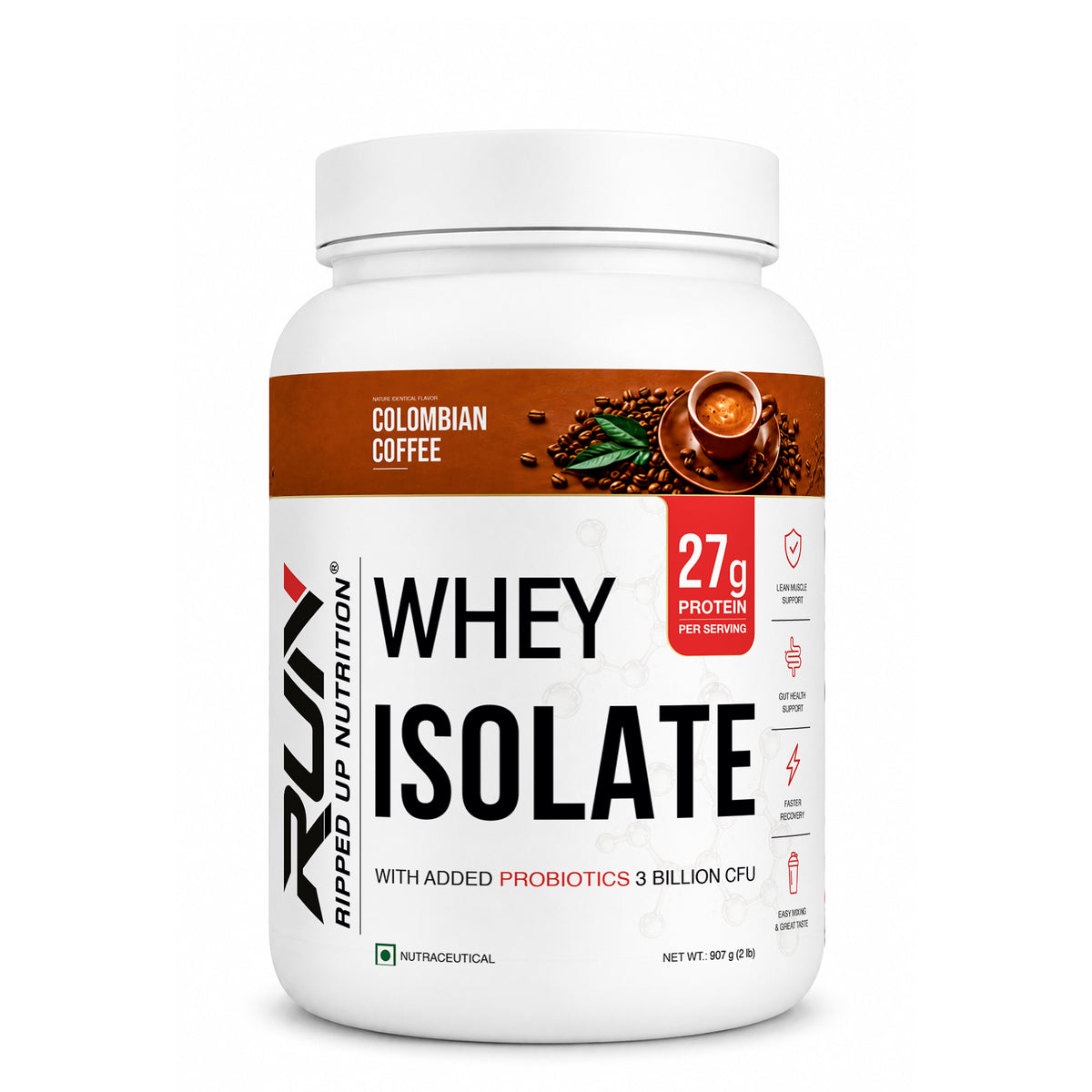 Ripped Up Nutrition Whey Protein Isolate | 27g Protein, Low Carb & Fat | 907g, 30 Servings