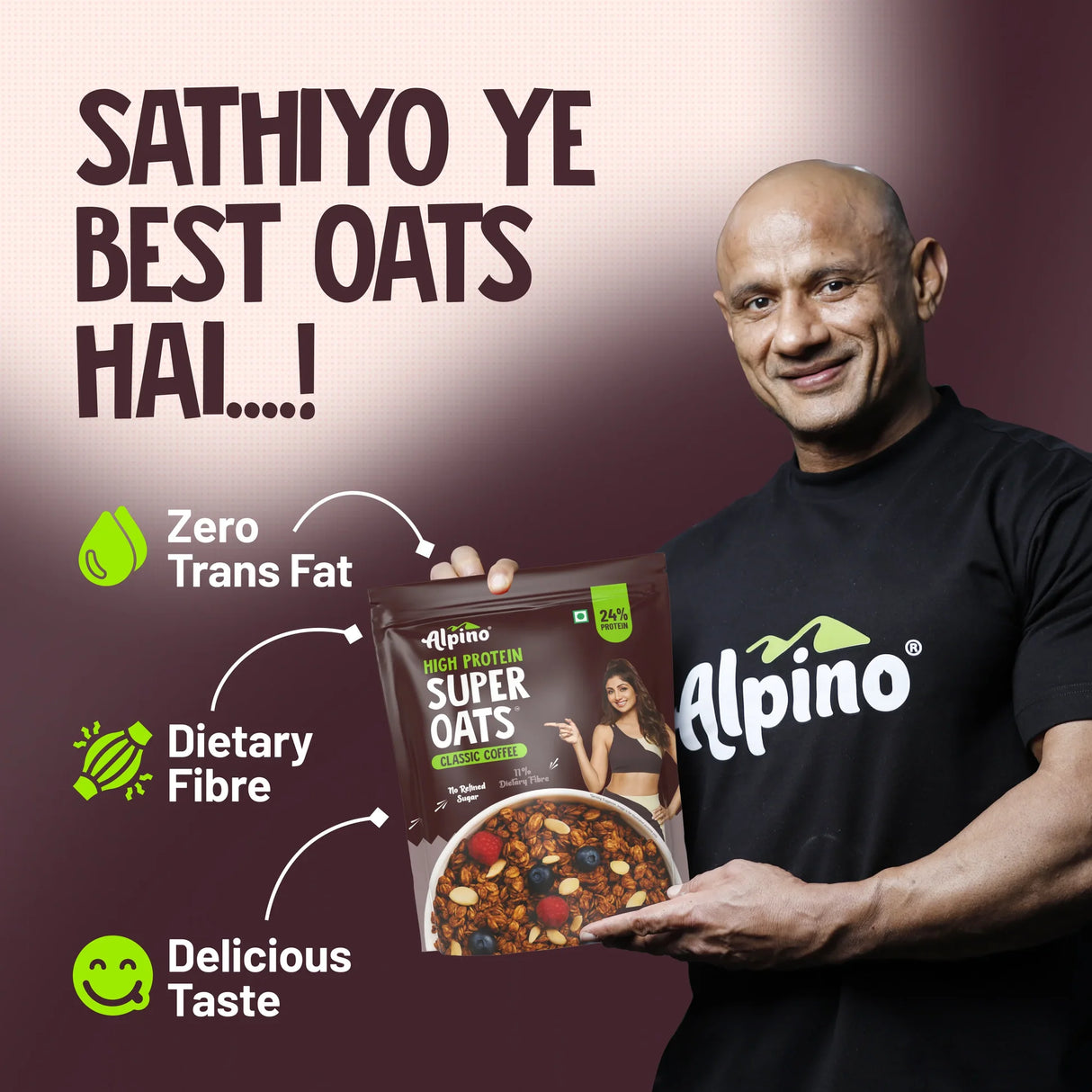 Alpino High Protein Super Rolled Oats - 1 Kg
