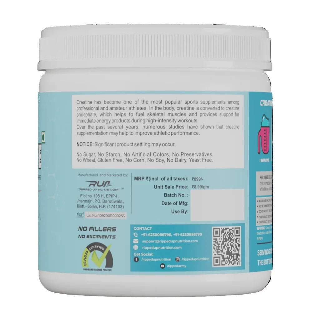 Ripped Up Nutrition Creatine Monohydrate 100gm
