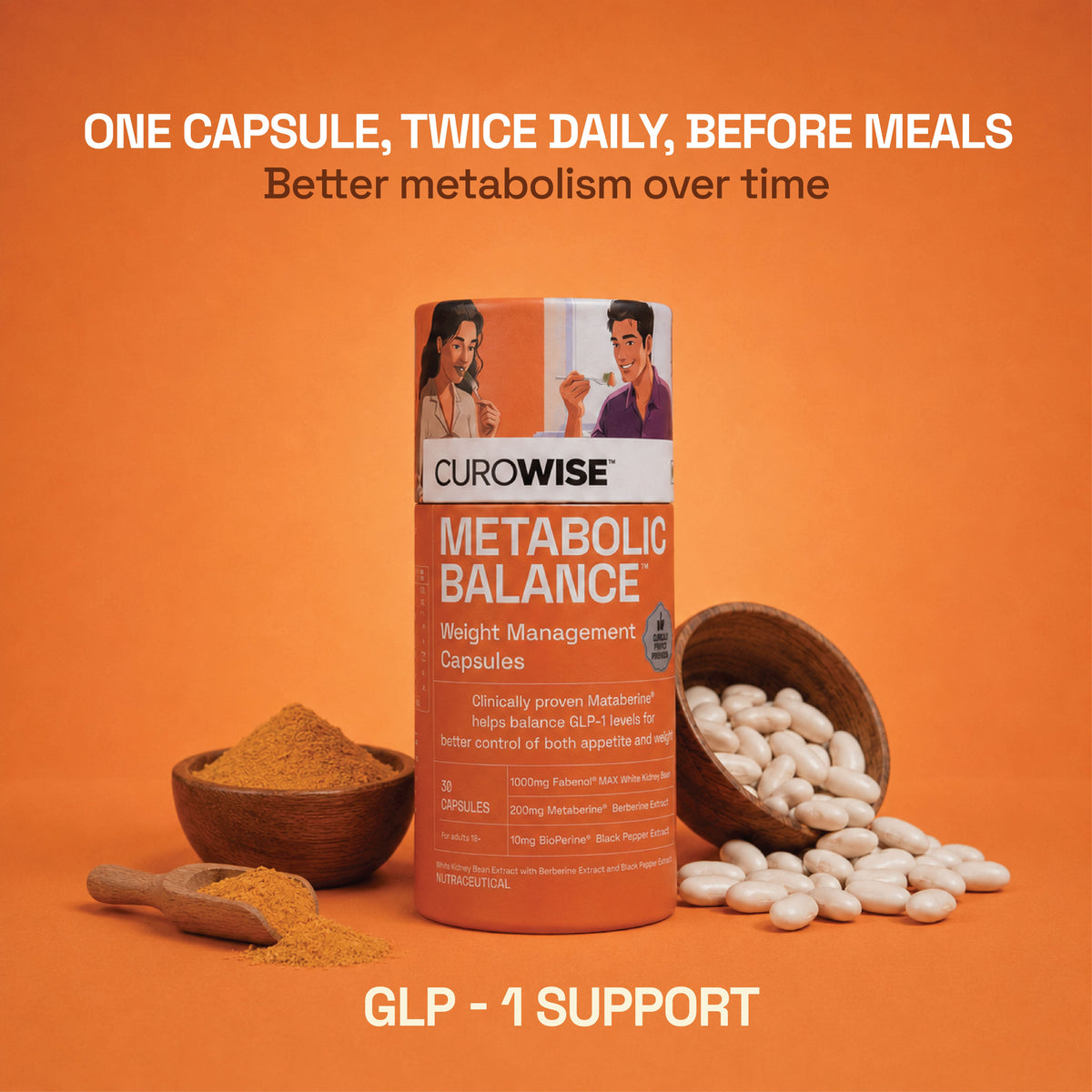Curowise Metabolic Balance | Weight Management & Metabolic Wellness Support | 30 Capsules