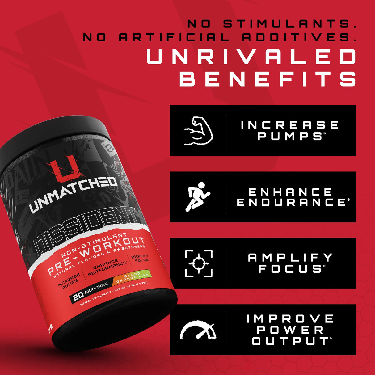 Unmatched Dissident Stim-Free, 20 Servings