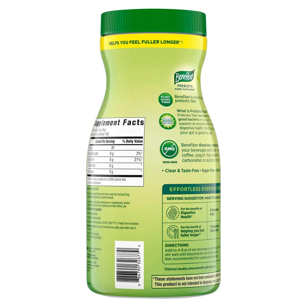 Benefiber Prebiotic Fiber Supplement Powder 820g | 410 Teaspoons