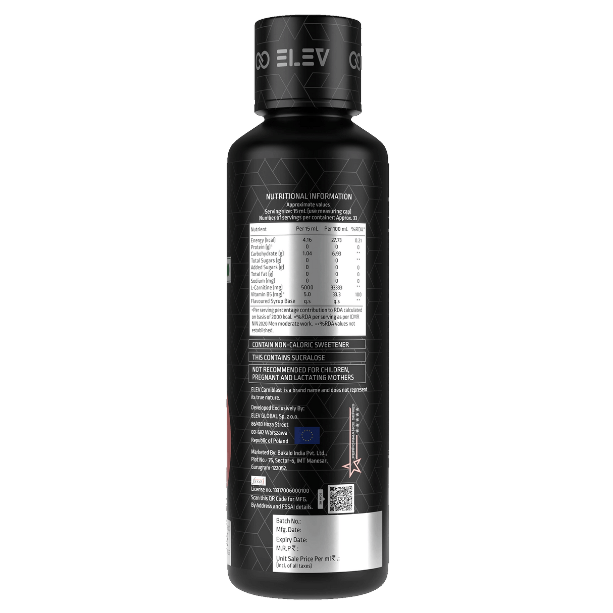 Elev Carniblast 5000mg Liquid Formula | 500ml, 33 Servings