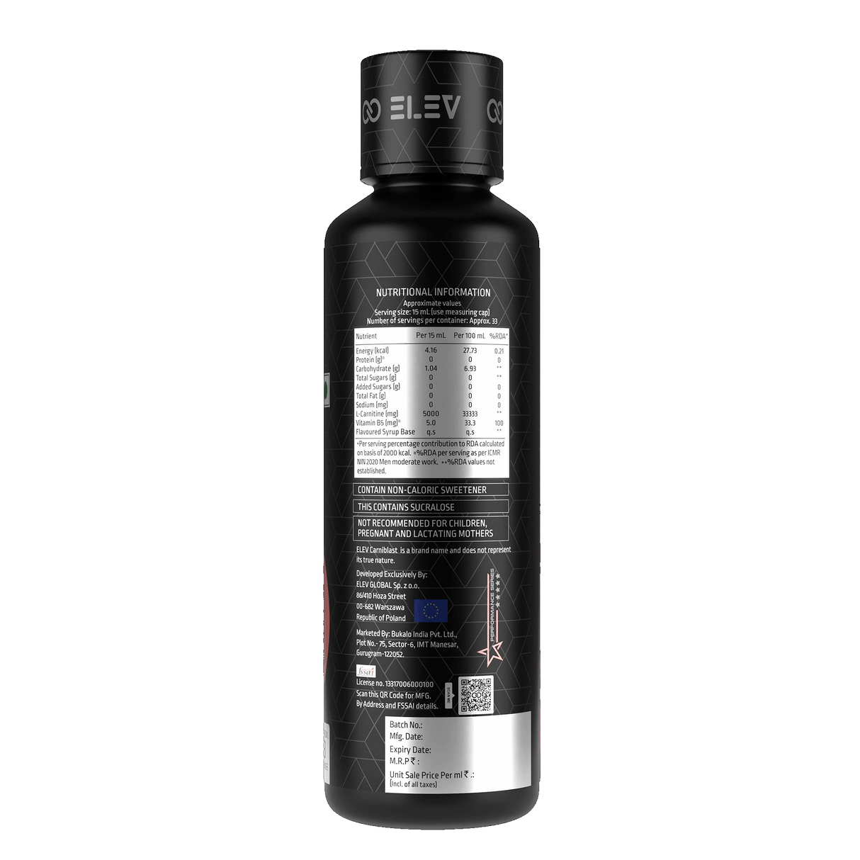 Elev Carniblast 5000mg Liquid Formula | 500ml, 33 Servings