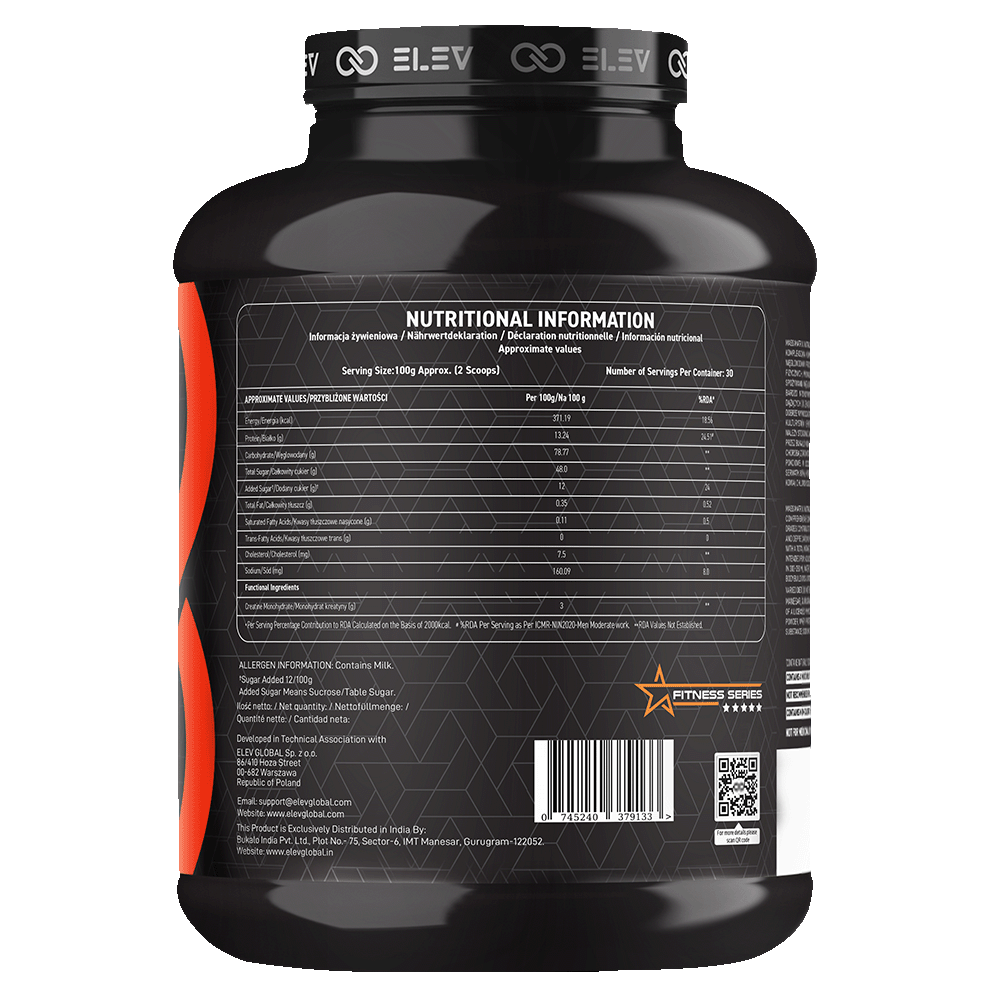 Elev Mass Matrix Mass Gainer 3kg | 30 Servings | Whey & Pea Protein