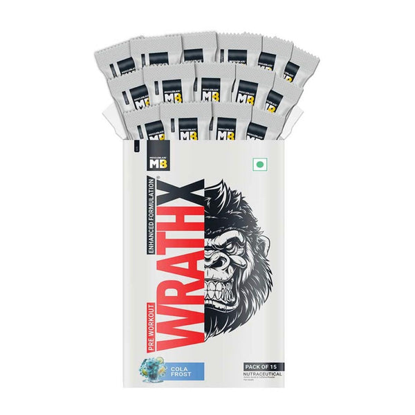 MuscleBlaze WrathX Pre-Workout Powder 270g | 15 Servings (Pack of 15)