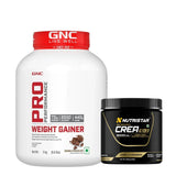 GNC Pro Performance Weight Gainer 3 Kg + Nutristar Micronized CREA Gold Creatine Monohydrate 250g (83 Servings) - Mass & Strength Bulking Combo