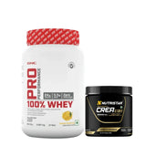 GNC Pro Performance 100% Whey Protein 2 Lbs + Nutristar Micronized CREA Gold Creatine Monohydrate 250g (83 Servings) - Lean Muscle Starter Stack