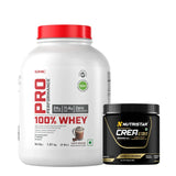 GNC Pro Performance 100% Whey Protein 4 Lbs + Nutristar Micronized CREA Gold Creatine Monohydrate 250g (83 Servings) - High-Performance Strength Combo