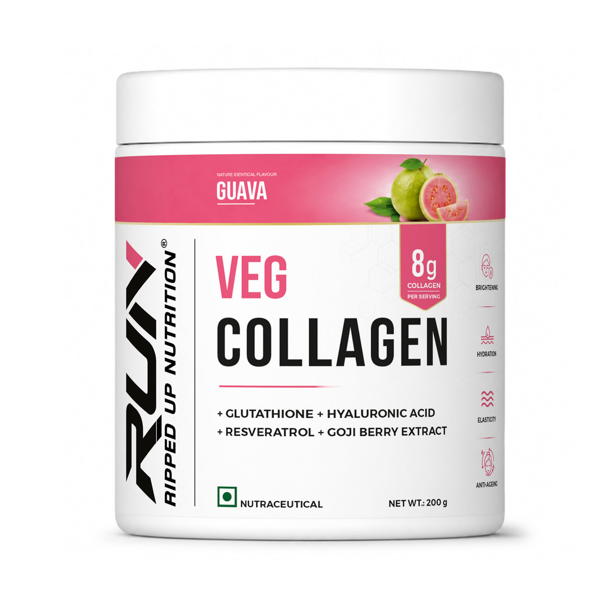 Ripped Up Nutrition Veg Collagen | Plant-Based Skin & Joint Support | 200g, 20 Servings