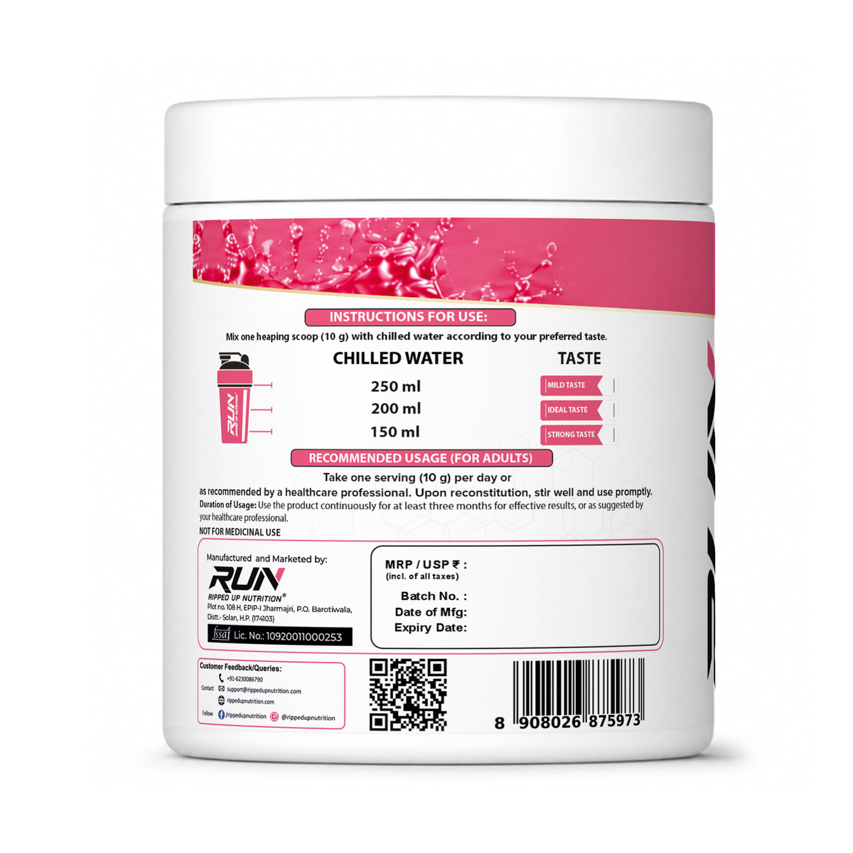 Ripped Up Nutrition Veg Collagen | Plant-Based Skin & Joint Support | 200g, 20 Servings
