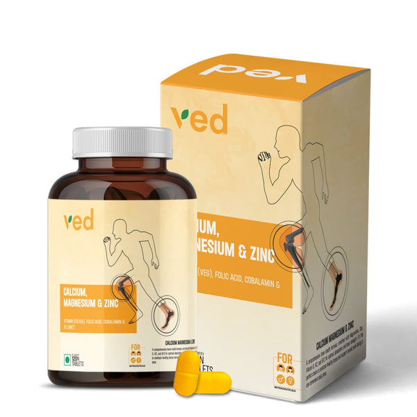 VEDayu Calcium with Magnesium, Zinc | Calcium for Women & Men | 120 Tablets - Unflavoured