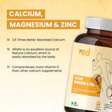 VEDayu Calcium with Magnesium, Zinc | Calcium for Women & Men | 120 Tablets - Unflavoured