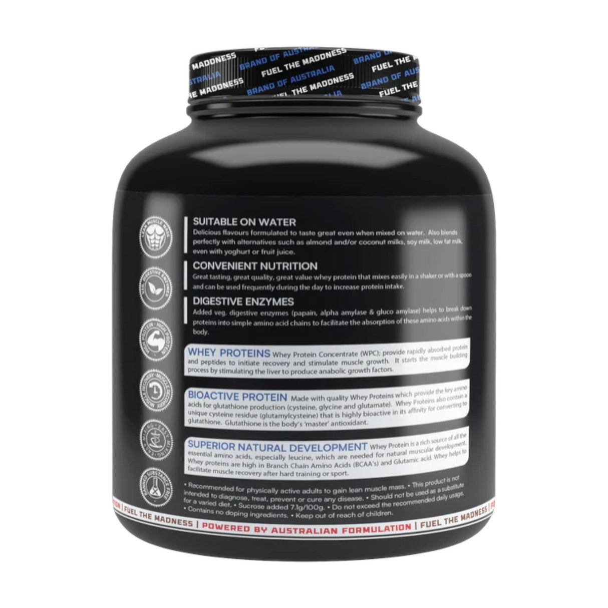 Hypper Nation Mad Muscle Advanced Whey Protein Powder | 24g Protein with Creatine, Ashwagandha & Tribulus | 2kg (53 Servings)