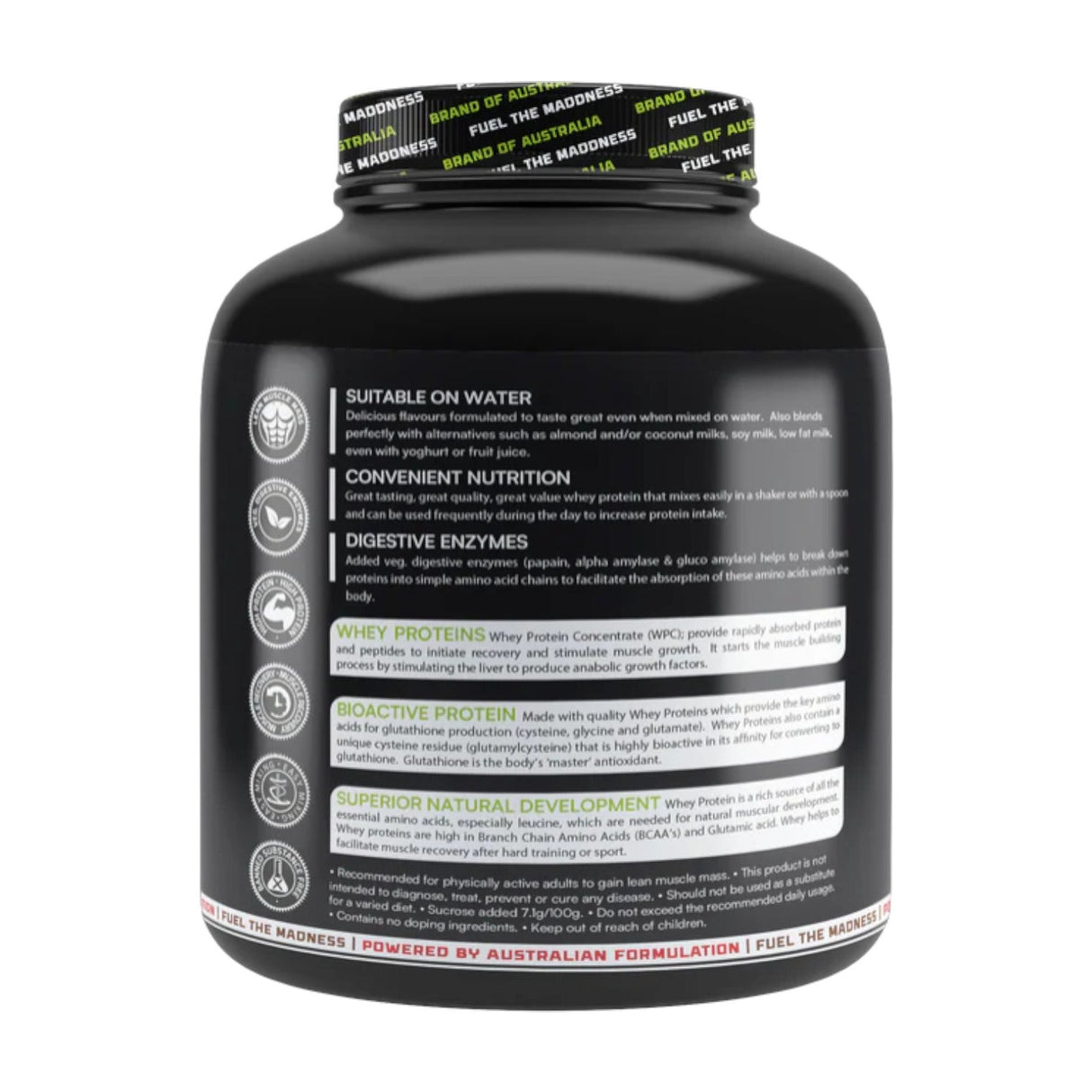 Hypper Nation Mad Muscle Advanced Whey Protein Powder | 24g Protein with Creatine, Ashwagandha & Tribulus | 2kg (53 Servings)