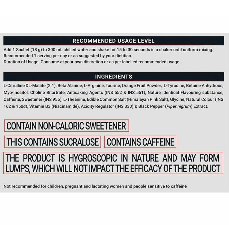 MuscleBlaze WrathX Pre-Workout Powder 270g | 15 Servings (Pack of 15)