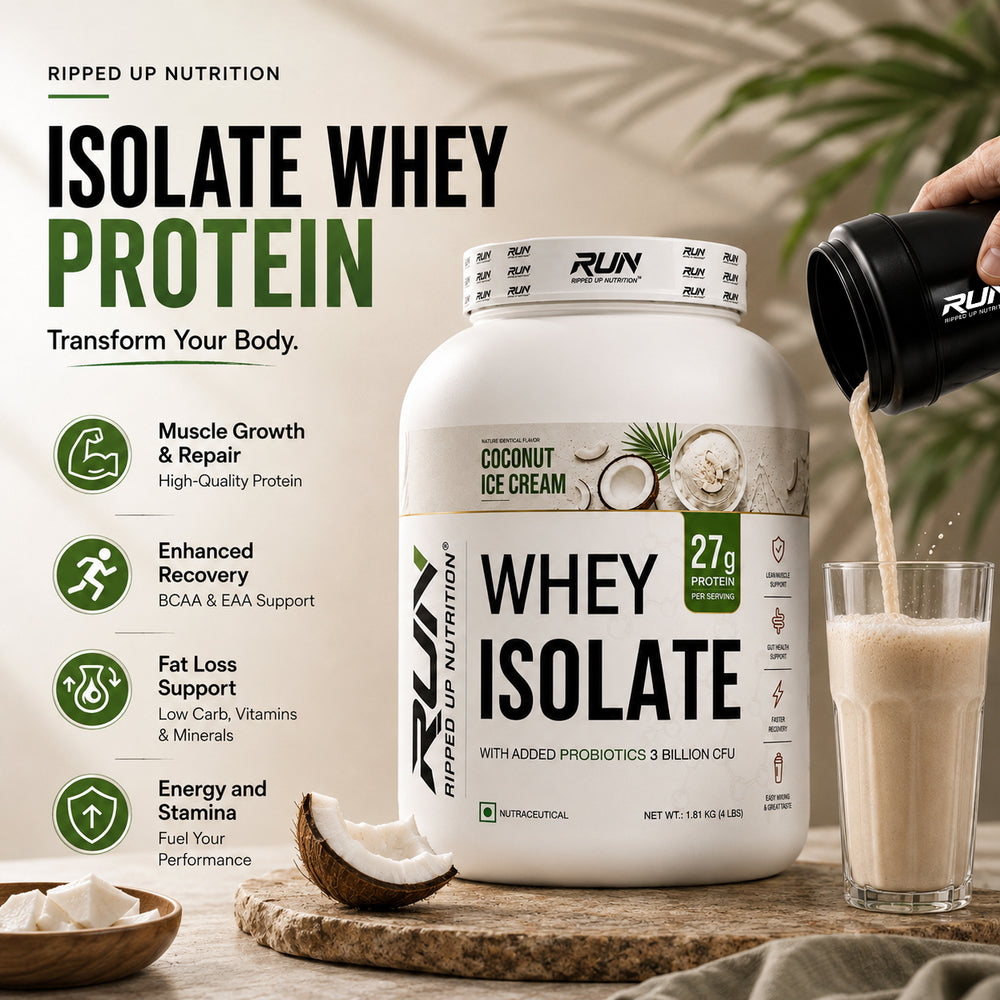 Ripped Up Nutrition Whey Protein Isolate | 27g Protein, Low Carb & Fat | 1.81 Kg, 55 Servings