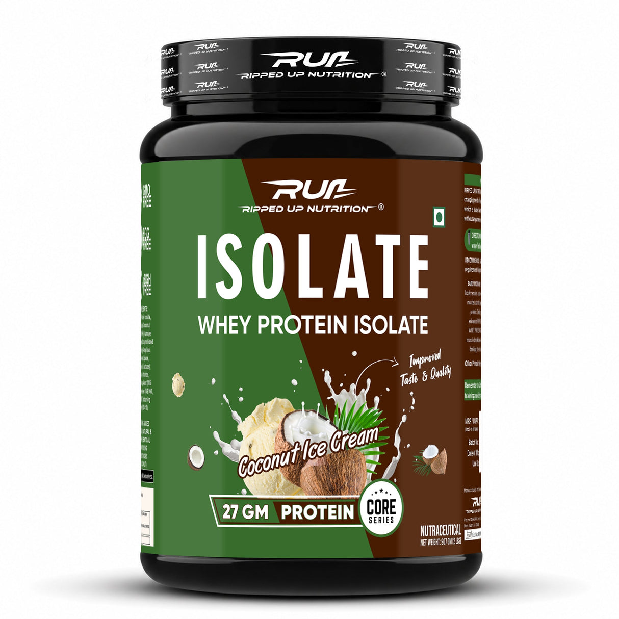 Ripped Up Nutrition Whey Protein Isolate | 27g Protein, Low Carb & Fat | 907g, 30 Servings