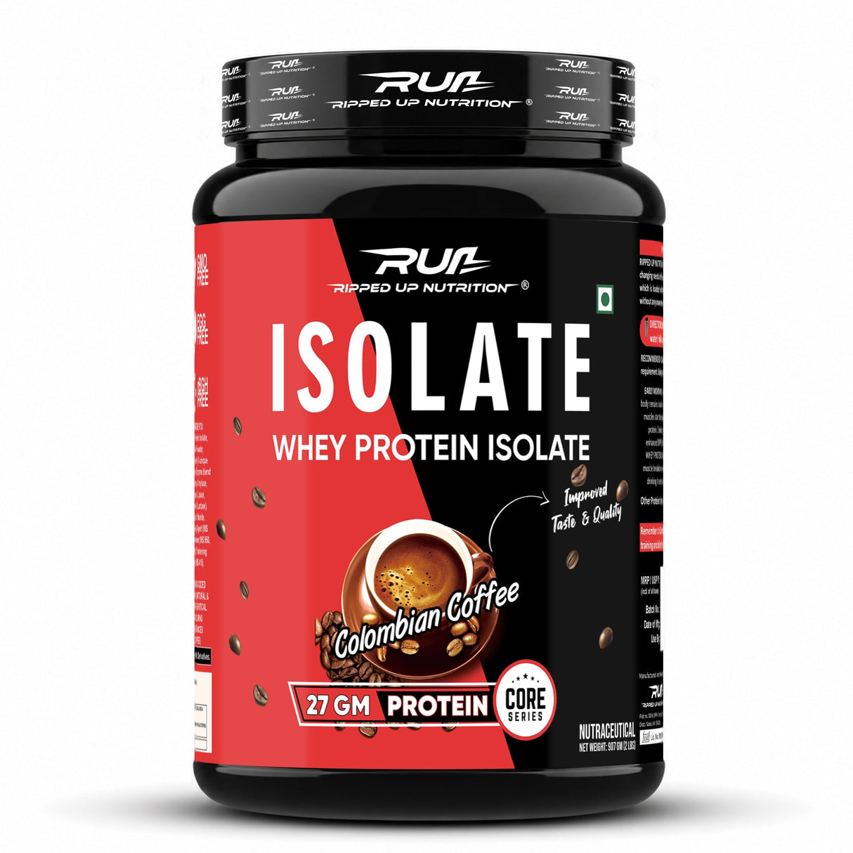 Ripped Up Nutrition Whey Protein Isolate | 27g Protein, Low Carb & Fat | 907g, 30 Servings