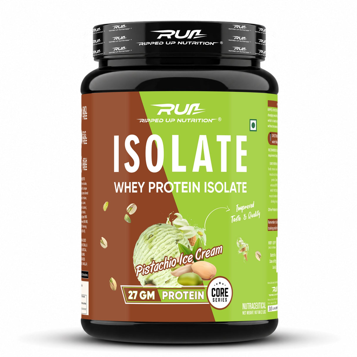 Ripped Up Nutrition Whey Protein Isolate | 27g Protein, Low Carb & Fat | 907g, 30 Servings
