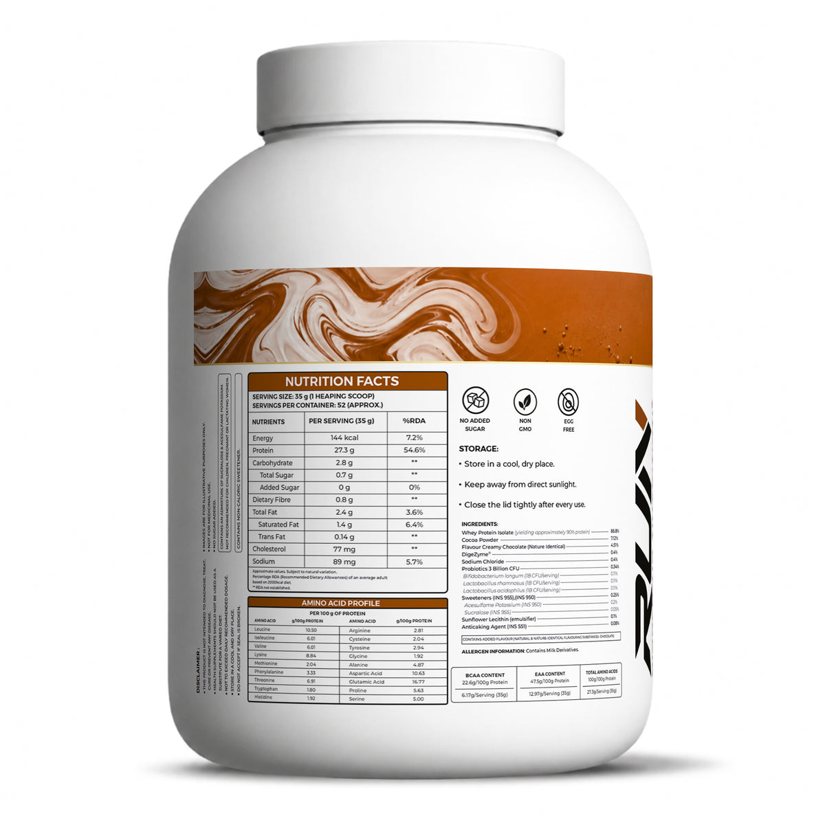Ripped Up Nutrition Whey Protein Isolate | 27g Protein, Low Carb & Fat | 1.81 Kg, 55 Servings
