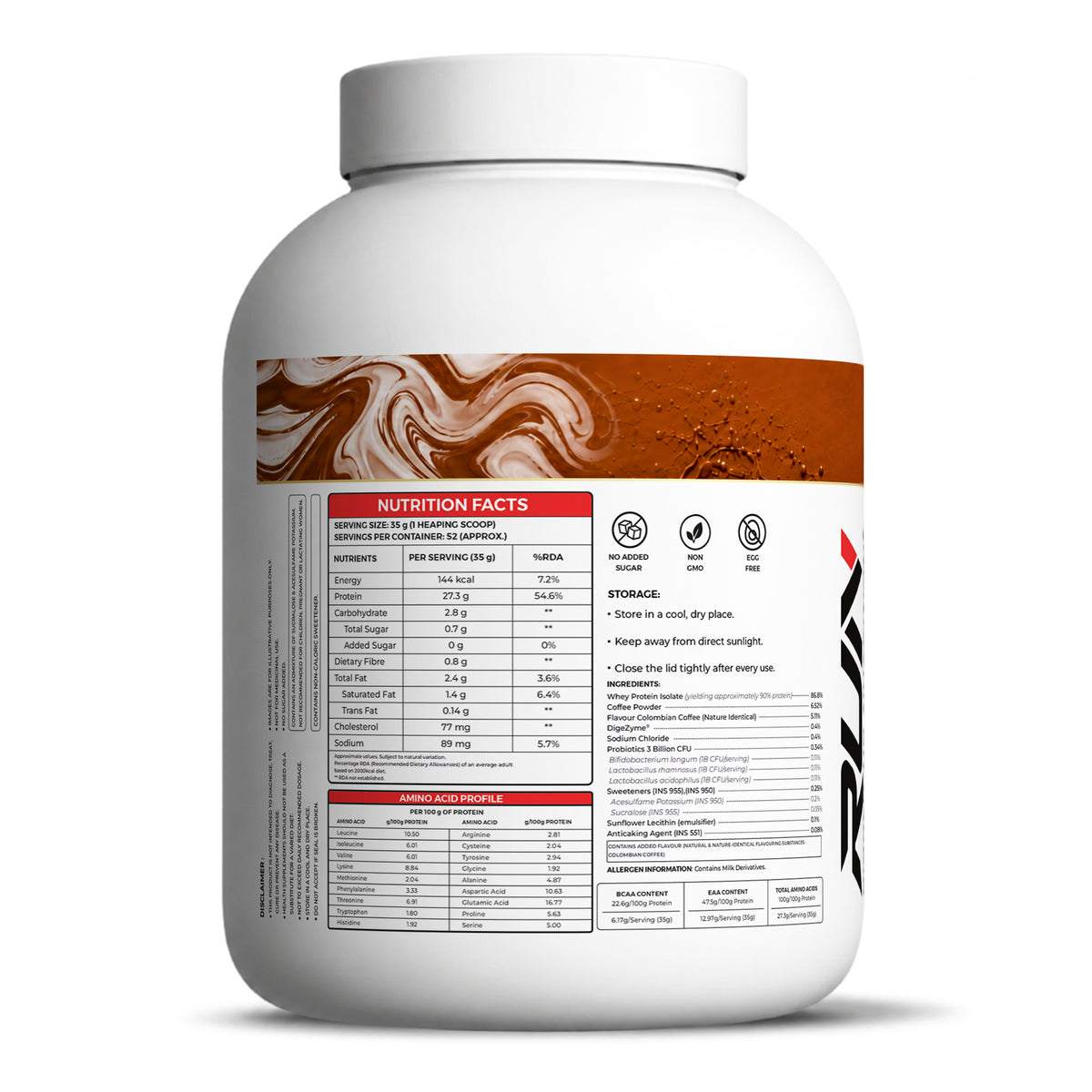 Ripped Up Nutrition Whey Protein Isolate | 27g Protein, Low Carb & Fat | 1.81 Kg, 55 Servings