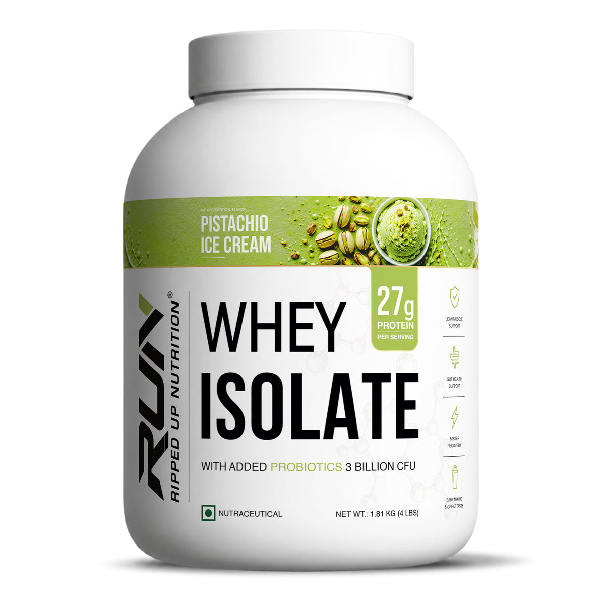 Ripped Up Nutrition Whey Protein Isolate | 27g Protein, Low Carb & Fat | 1.81 Kg, 55 Servings