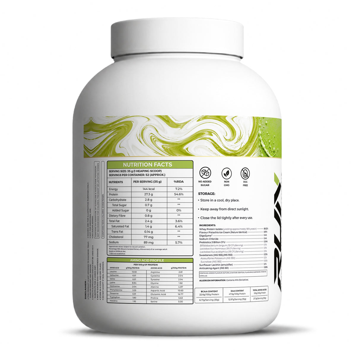 Ripped Up Nutrition Whey Protein Isolate | 27g Protein, Low Carb & Fat | 1.81 Kg, 55 Servings