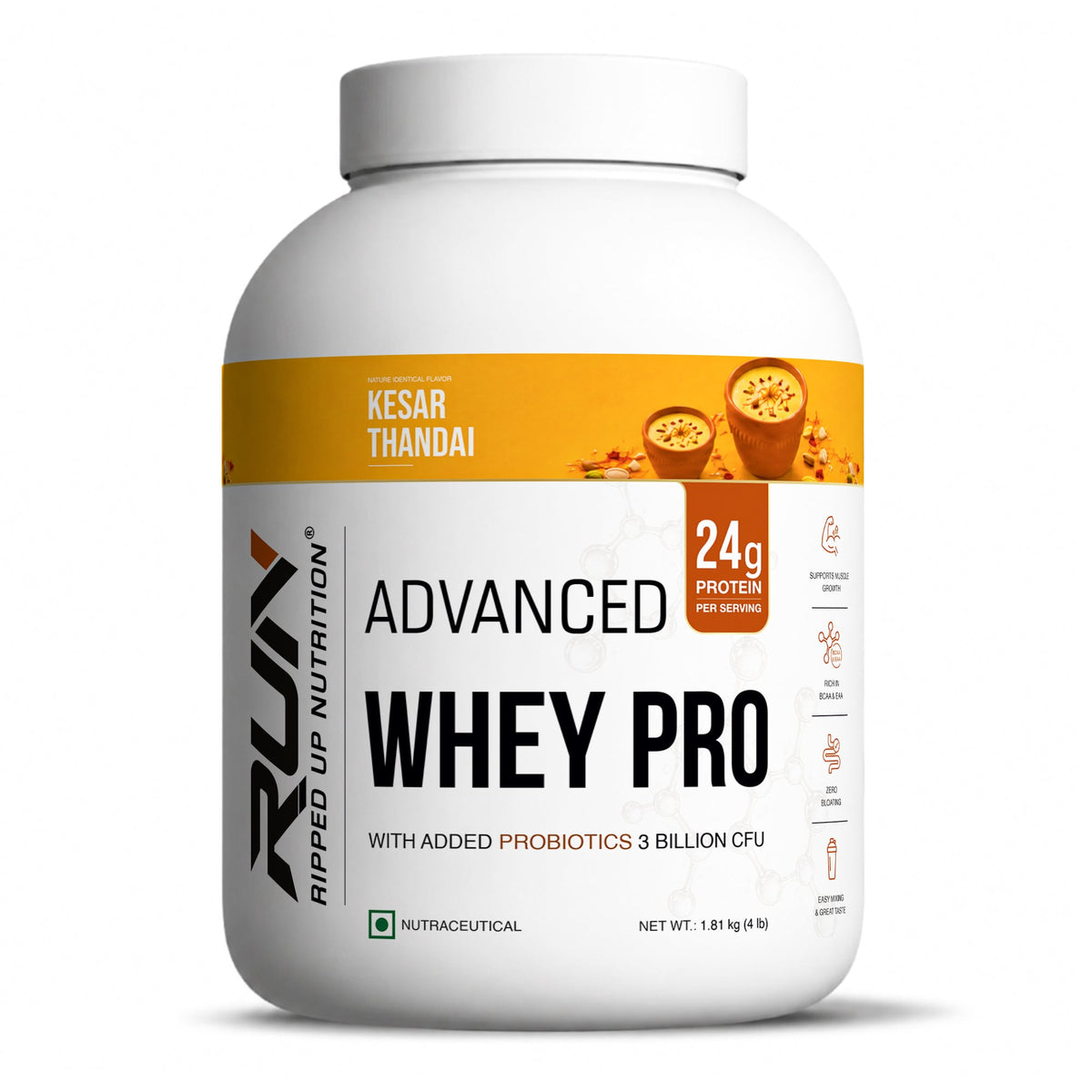 Ripped Up Nutrition Whey Pro (Trustified) | 24g Protein, 0g Sugar | 1.81 Kg, 55 Servings