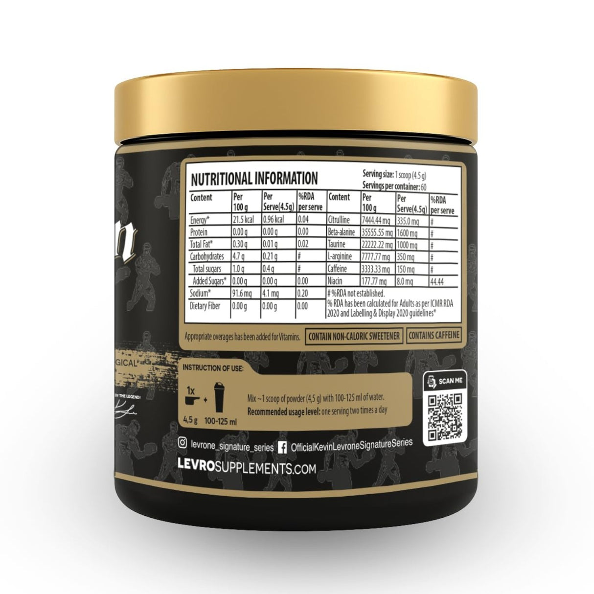 Kevin Levrone Scatterbrain Pre-Workout, 270 Gm - 60 Servings