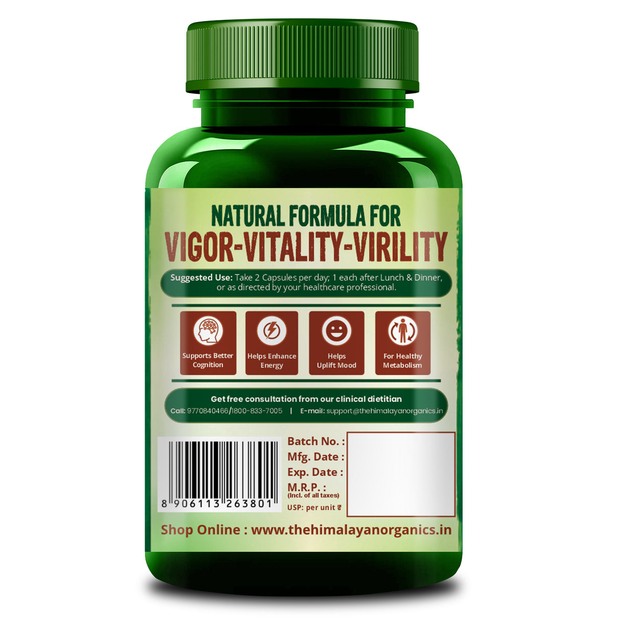 Vlado's Himalayan Organics, Korean Red Ginseng, 800mg - 60 Capsules