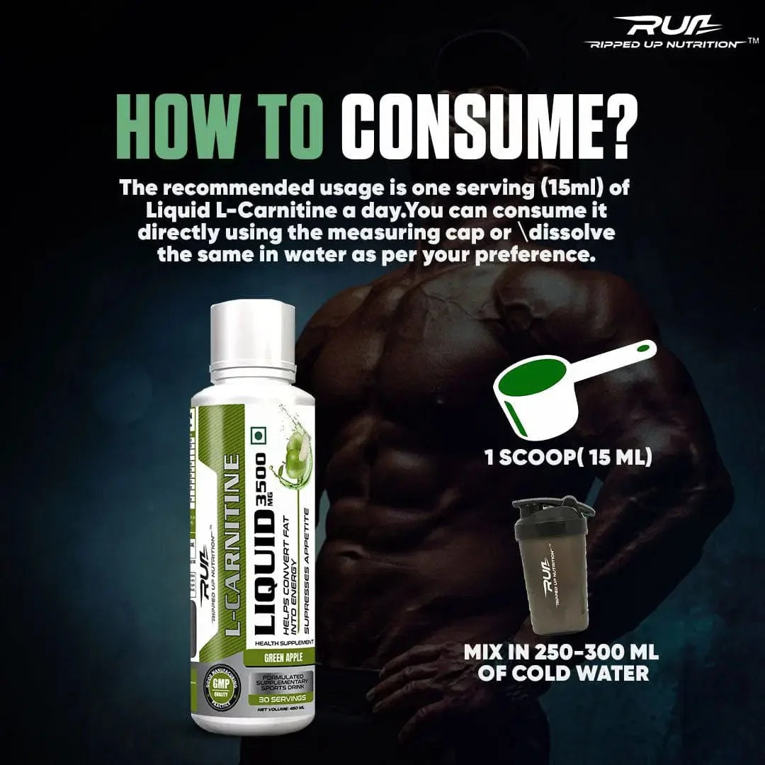 Ripped Up Nutrition Liquid L-Carnitine 3500mg | Weight Management Supplement | 450ml