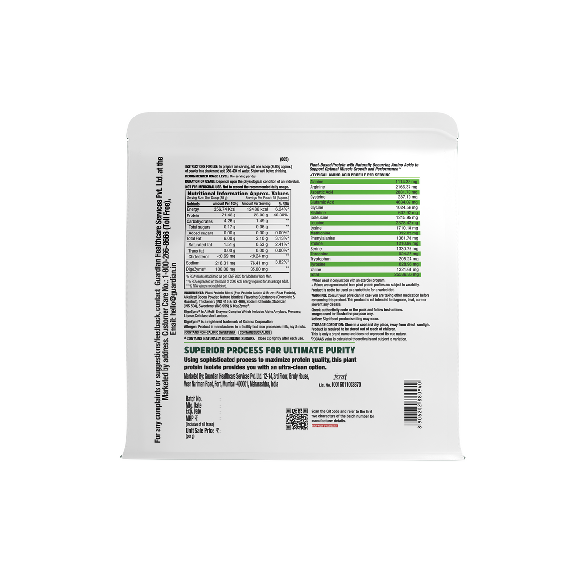 GNC Plant Protein Isolate Powder| 25g Protein | Complete Amino Acid | 2lbs