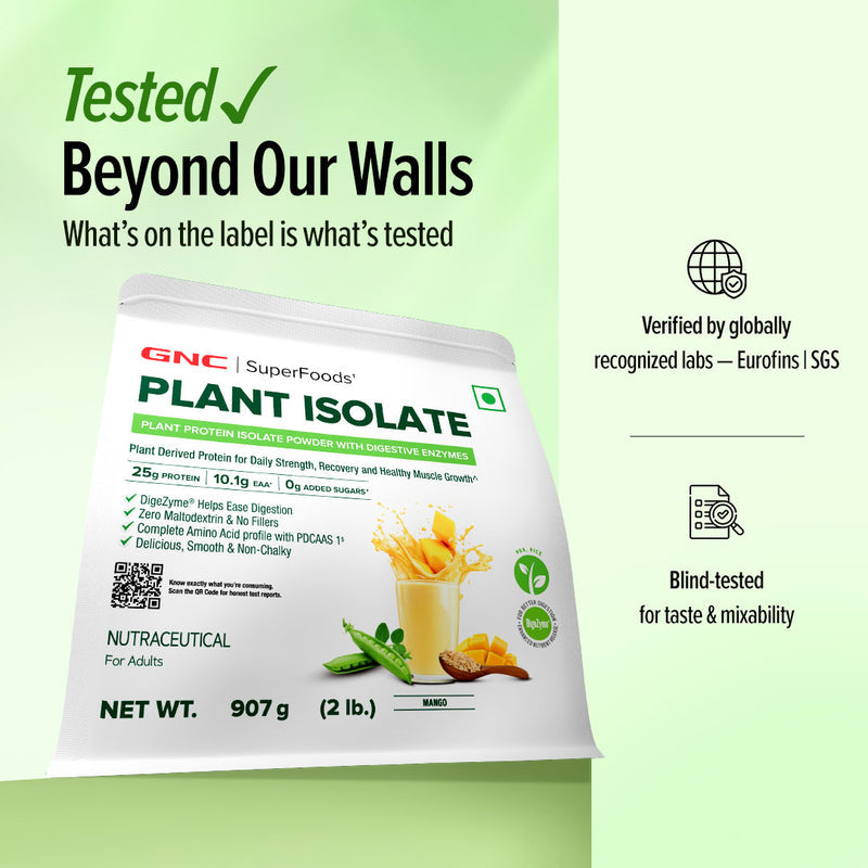 GNC Plant Protein Isolate Powder| 25g Protein | Complete Amino Acid | 2lbs