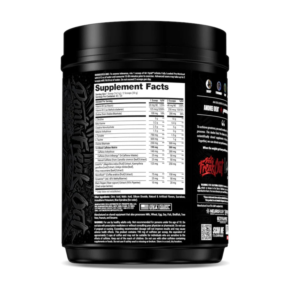 Prosupps Mr. HYDE Infinite Fully Loaded Pre-Workout | Andrei Deiu Edition | 650gm, 50 Servings