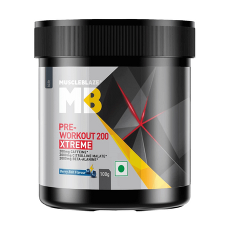 MuscleBlaze PRE Workout 200 Xtreme, 100 g - 15 Servings - Nutristar